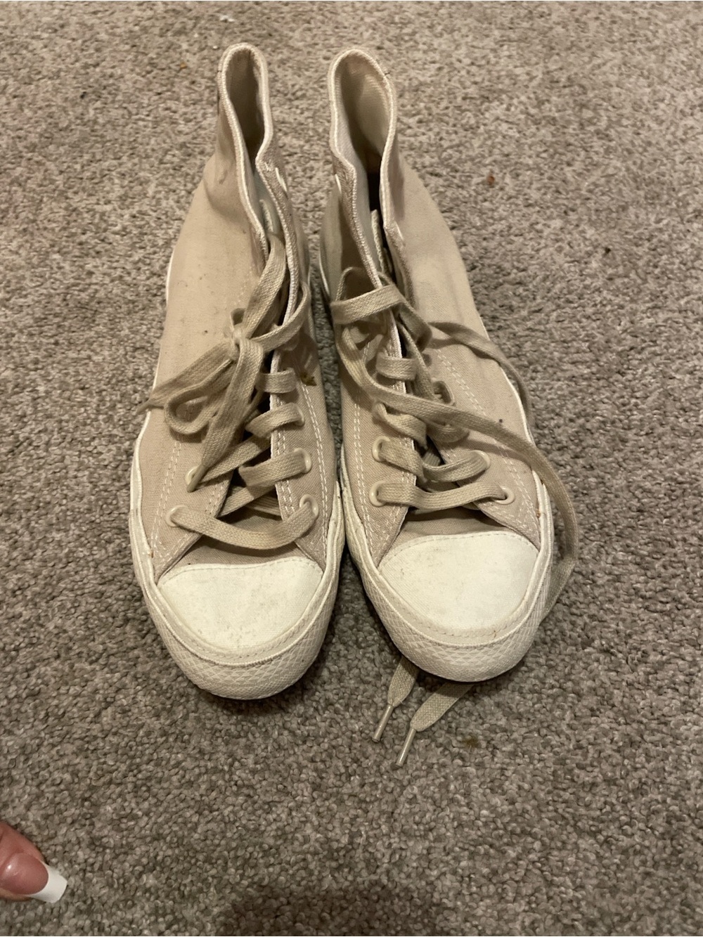 Converse High-Top Sneakers in Beige